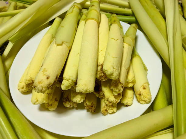 sakarin edule, juga dikenal sebagai terubuk, duruka, asparagus fiji, dule, pitpit, &naviso. dibudidayakan di iklim tropis - bunga terubuk potret stok, foto, & gambar bebas royalti