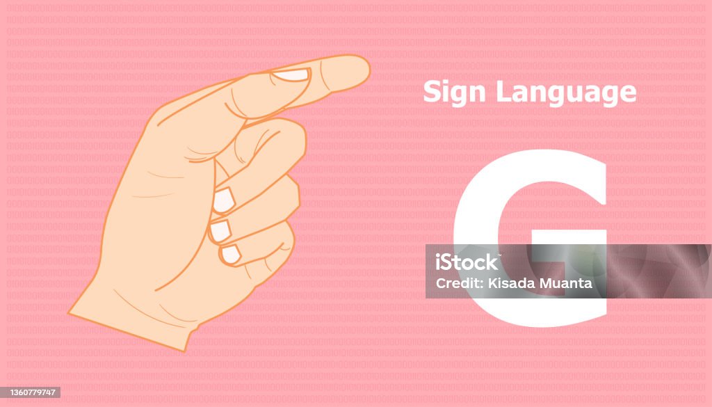 G Sign Examples Sign Language Alphabet G For Communication Vector Illustration Eps10 ...