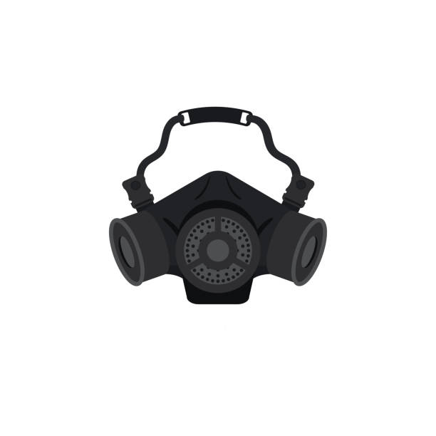 istock Gas mask. Protection army equipment from toxic and chemical danger for safety. Vector 1360779749