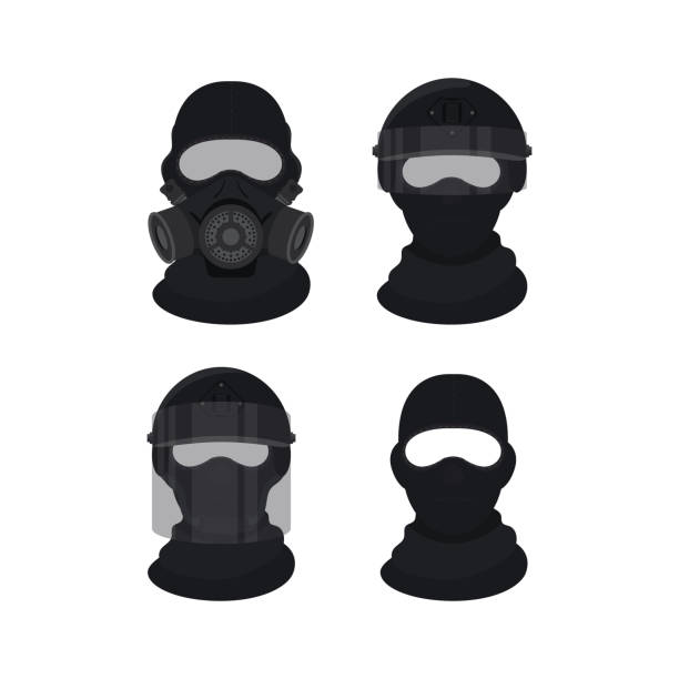 Set Russian spetsnaz steel helmet for tactical military. Vector illustration in eps10 format for you and your design. spetsnaz stock illustrations
