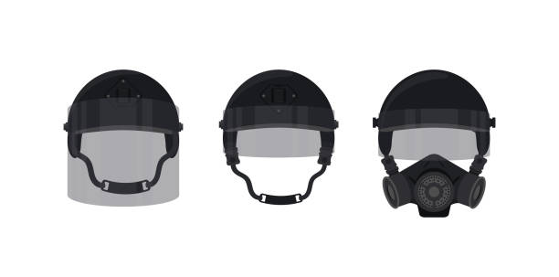 Set Russian spetsnaz steel helmet for tactical military. Vector illustration in eps10 format for you and your design. spetsnaz stock illustrations
