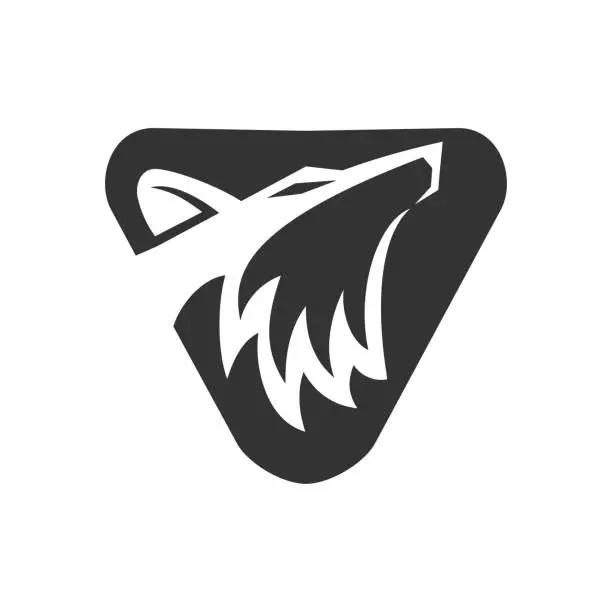 Vector illustration of wolf head Illustration Icon Brand Isolated