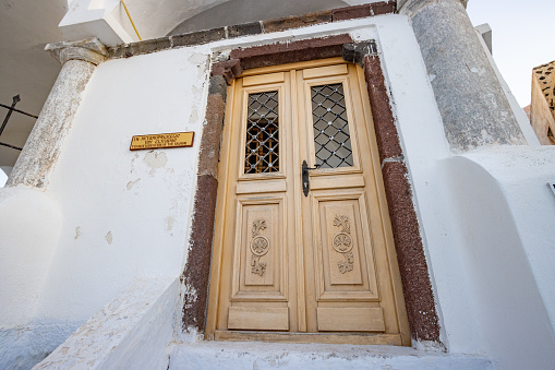 Door of an old building in the old town of Sitia, Crete. in Sitia, Greece