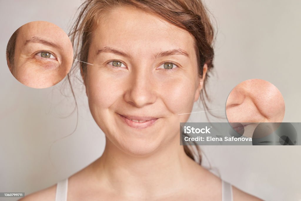 Pretty Mature Girl Before And After Portrait Anti Wrincle Healthy 