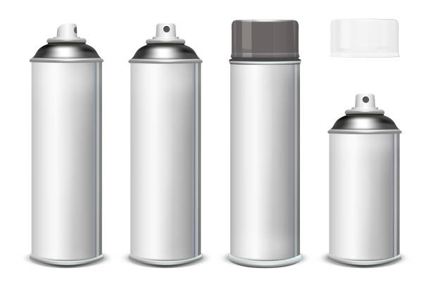 istock White Paint Aerosol Spray Metal 3D Bottle Can, Graffiti, Deodorant, Household Chemicals, Poison. Front View. Illustration Isolated On White Background. Mock Up Template For Your Design. Vector EPS10 1360804208