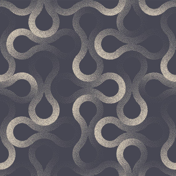 Psychedelic 60s Retro Style Stylish Seamless Pattern Vector Abstract Background Psychedelic 60s Retro Style Stylish Seamless Pattern Vector Abstract Background. Handdrawn Dotwork Double Circles Tileable Aesthetic Texture Dotted Repetitive Wallpaper. Halftone Chic Art Illustration illusion pattern circle image created 1960s stock illustrations