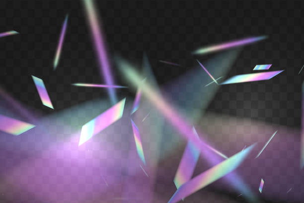 holografisches fliegendes konfetti-overlay - spectrum lighting equipment glamour defocused stock-grafiken, -clipart, -cartoons und -symbole