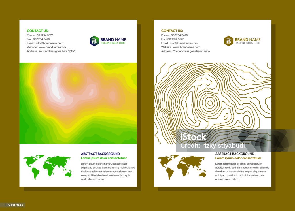 Sample Map Cover Cover Design Template With Topographic Map Stock Illustration ...