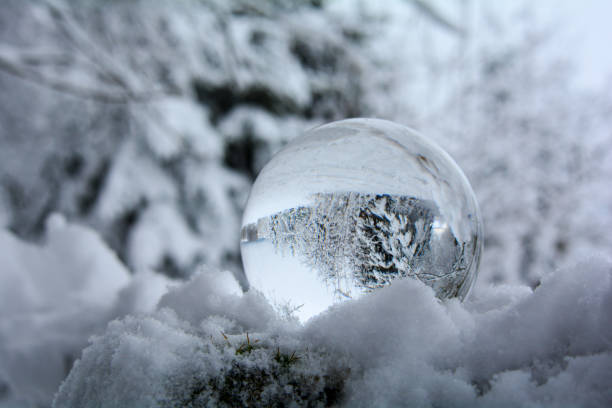 istock A Glass ball in deep snow in the forest 1360818497