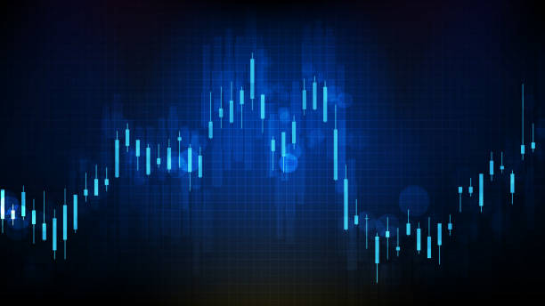 illustrations, cliparts, dessins animés et icônes de abstract futuristic technology background of laggard sideway stock and candle stick bar chart graph green and red - oscillator