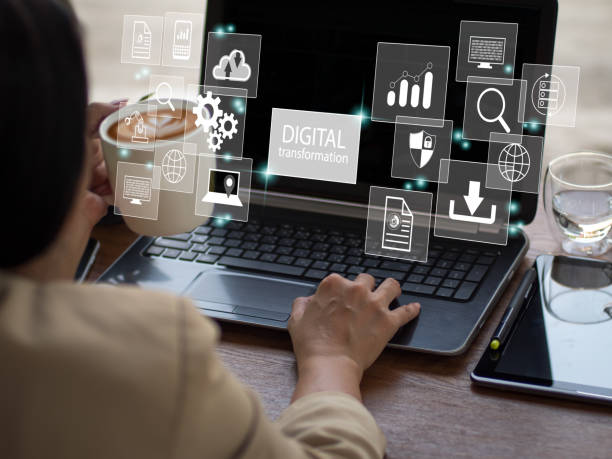 istock Customer service, the internet, and cloud computing are all areas of expertise. Technology strategy for digital transformation, digitization of corporate processes and data,optimization and automation 1360824391