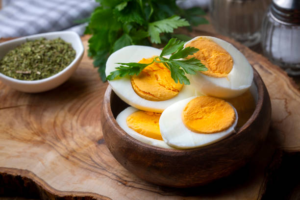 istock Boiled sliced egg, food photo 1360829893