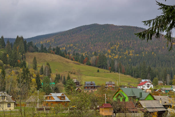 istock A small village located in a mountain valley. 1360832060