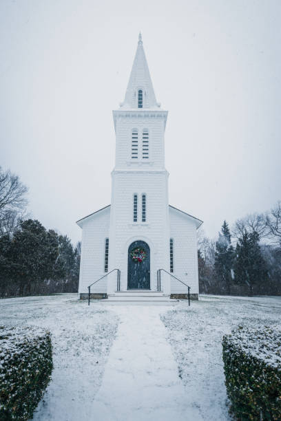 Narragansett, RI. The South Ferry Church was built in the 1850's for the Narragansett Baptist Church. It's one of the finest examples of an early Victorian church.