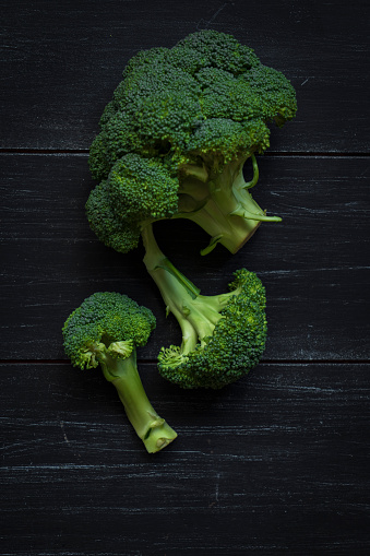 Broccoli on wood