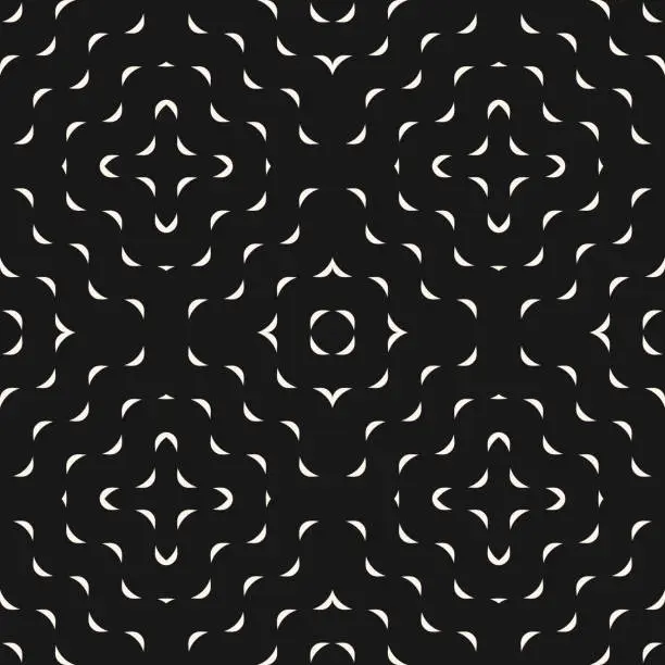 Vector illustration of Vector minimal geometric seamless pattern with small wavy shapes, curved lines