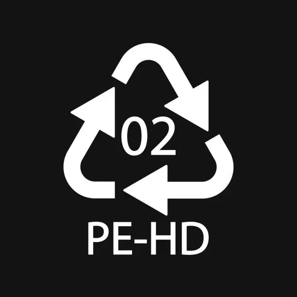 Vector illustration of High-density Polyethylene 02 PE-HD Icon Symbol