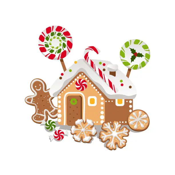 Vector illustration of Gingerbread house