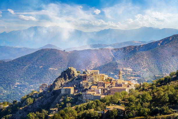Landscape with Speloncato village, Corsica