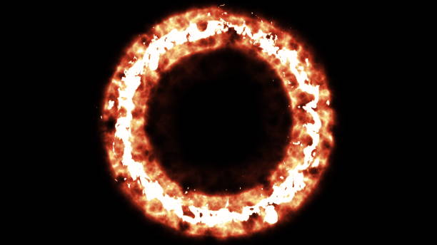 istock Blazing ring of fire in space 1360845684