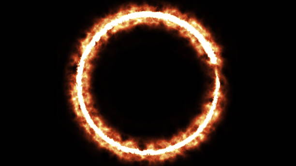 istock Blazing ring of fire in space 1360845690