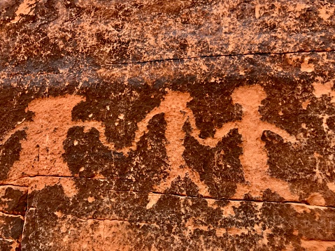 4000 year old ancient drawings by Native Americans in Valley of Fire, Nevada