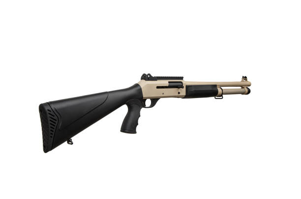 istock Modern semi-automatic shotgun. Weapons for sports and hunting. Weapon isolate on white background. 1360853018