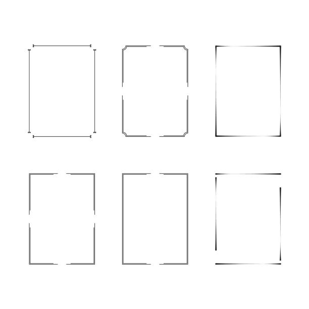 sada rámečků různých ikon. vektorová ilustrace - kreslení pohyb fotky stock ilustrace