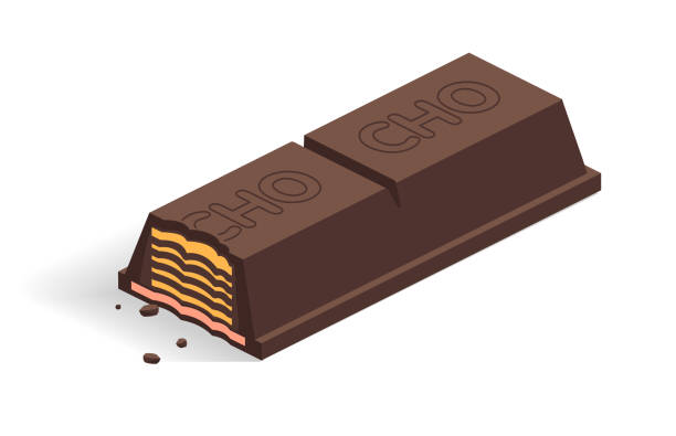chocolate wafer - çikolatalı bar illüstrasyonlar stock illustrations
