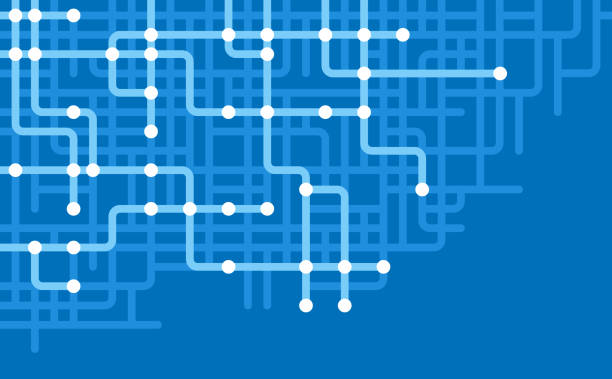 децентрализованная сеть узлы соединения метро уличная сеть абстрактный фон - train lines stock illustrations