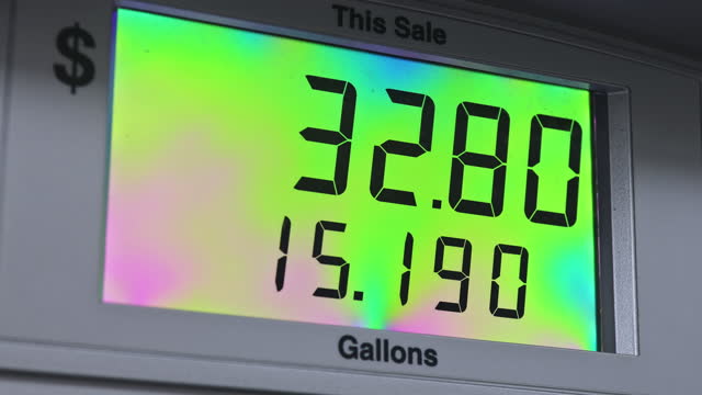 Digital counter count the counter of a gas pump and rising gas prices