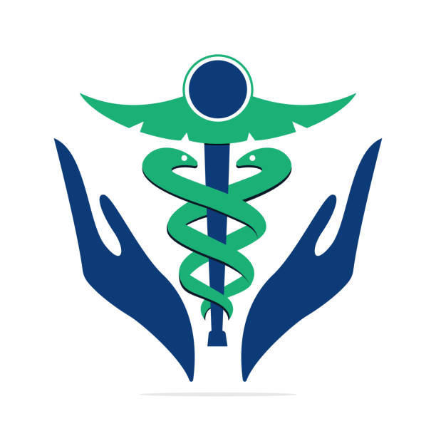 Caduceus medical logo vector design. Caduceus medical logo vector design.  Medical concept vector template design. snake anatomy stock illustrations