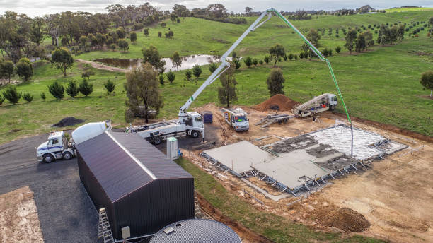 istock Aerial view of concrete pour 1360879371
