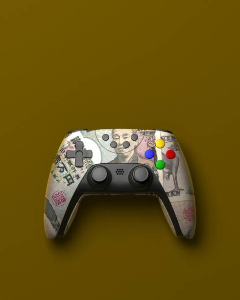 istock Game controller made of Japanese banknotes 1360887747