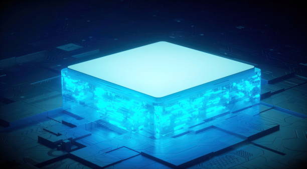 istock 3D rendering of cyberpunk AI. Circuit board. Technology background. Central Computer Processors CPU and GPU concept. Motherboard digital chip. Tech science background. 1360898223