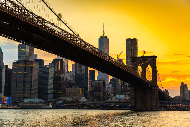 istock Brooklyn Bridge and Manhattan at sunset 1360900101