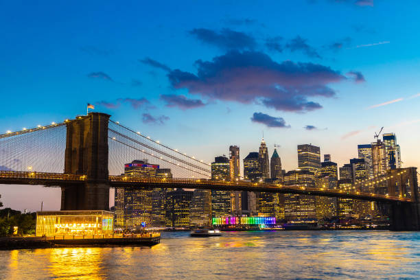 istock Brooklyn Bridge and Manhattan at sunset 1360901539