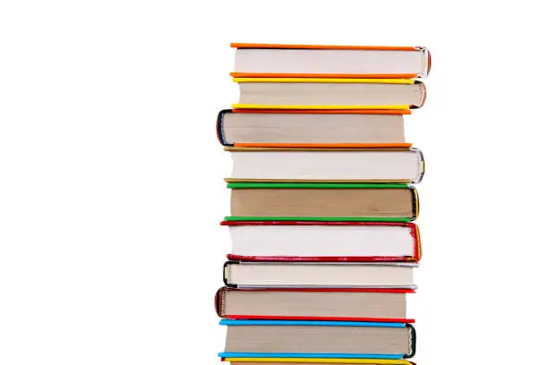 Pile of the Books Isolated on the White Background