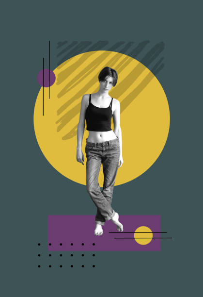 istock Contemporary art collage. Woman 1360905090