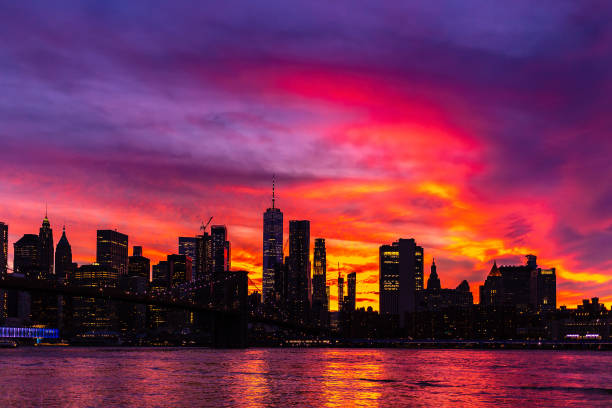 istock Brooklyn Bridge and Manhattan at sunset 1360905823