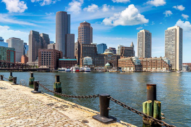 boston cityscape, eua - rowes wharf - fotografias e filmes do acervo