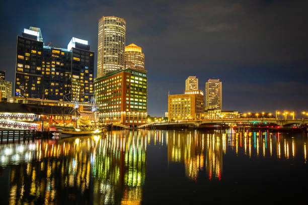 istock Boston cityscape at night 1360906858