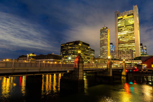 istock Boston cityscape at night 1360907495