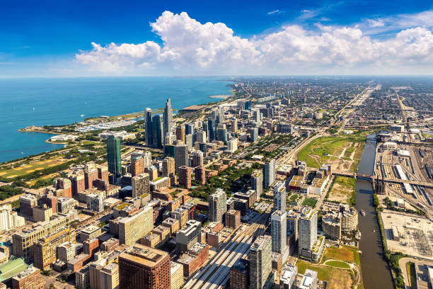 istock Aerial view of Chicago 1360908409