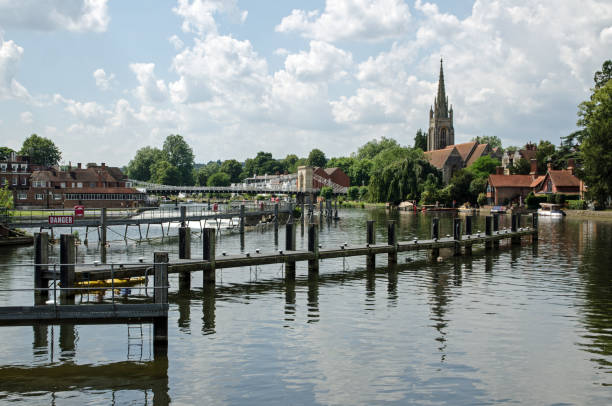 istock Pontoons and weir on River Thames, Marlow, Buckinghamshire 1360909984