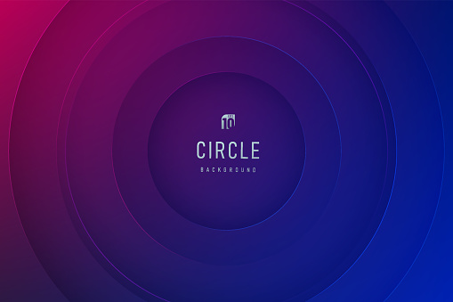 Abstract 3D radial circle papercut layer dark blue, red and purple background. Modern futuristic concept. You can use for cover template, poster, banner web, flyer, print ad. Vector illustration