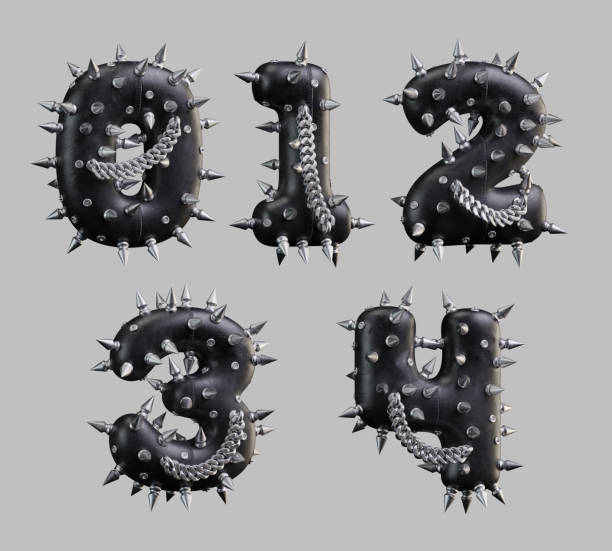 istock 3d render of black leather letters with metallic spikes and chain 1360919395