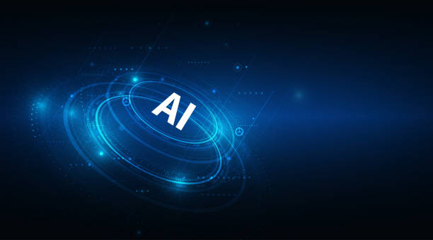 istock Abstract futuristic digital and technology on dark blue color background. AI(Artificial Intelligence) wording with the circuit design. 1360924447