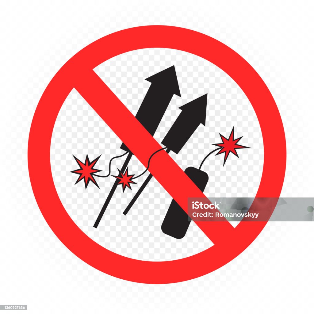 Explosive Prohibited Pyrotechnic Objects Is Prohibited Sign Symbol Sticker Stock ...