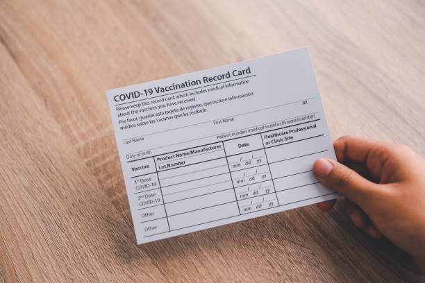 istock Coronavirus vaccination record card is held in hand. patient who has already been vaccinated with Coronavirus .Coronavirus prevention 1360931881